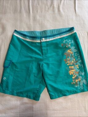 No Boundaries Y2K Teal Swim Shorts